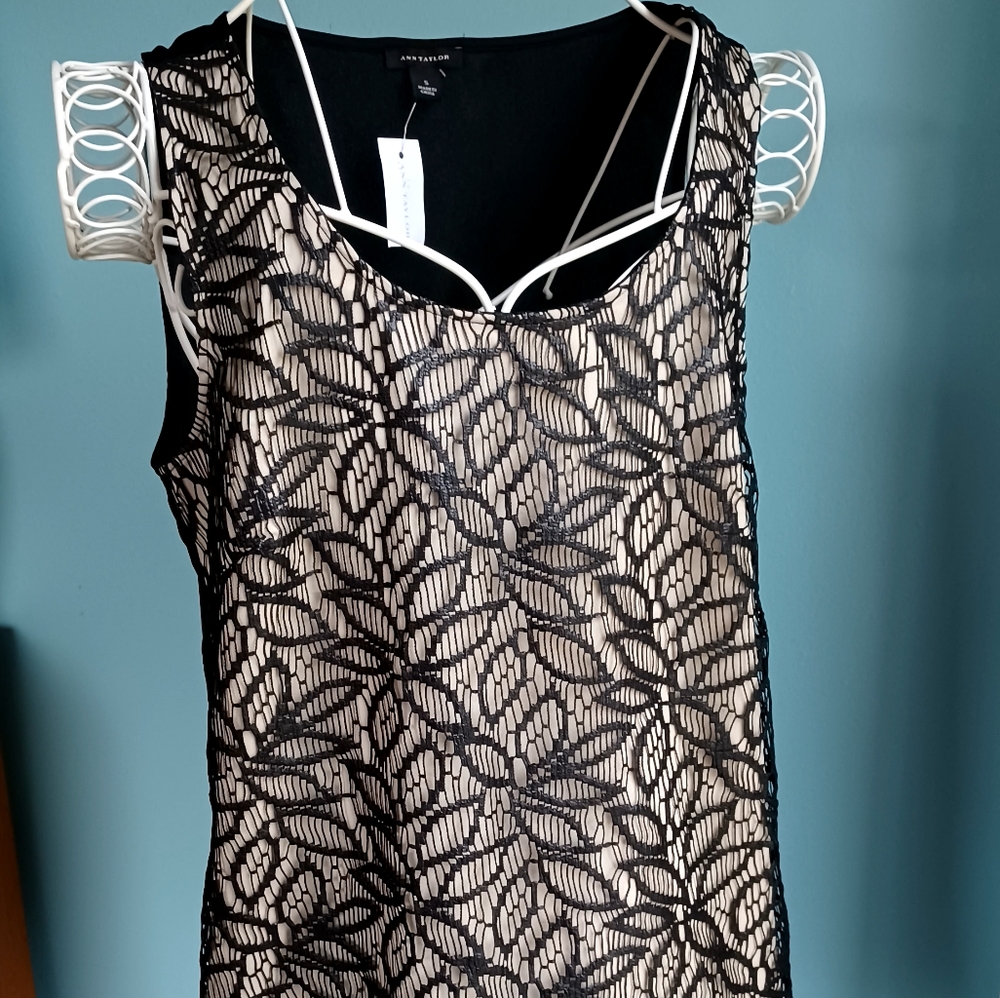 NWT Ann Taylor Black Lace Tank Top - Women's Size Small - Picture 1 of 7